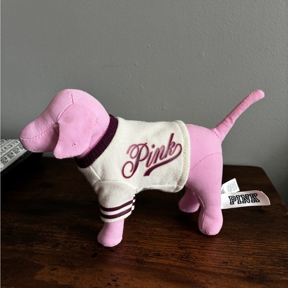 PINK Victoria's Secret Pink Plush Dachshund Toy with Cream Sweater